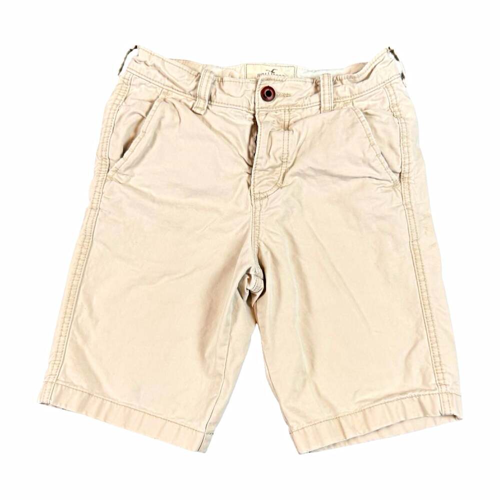 Vintage Y2K Hollister Men’s Beige Chino Shorts Cotton Front Button Eagle Logo